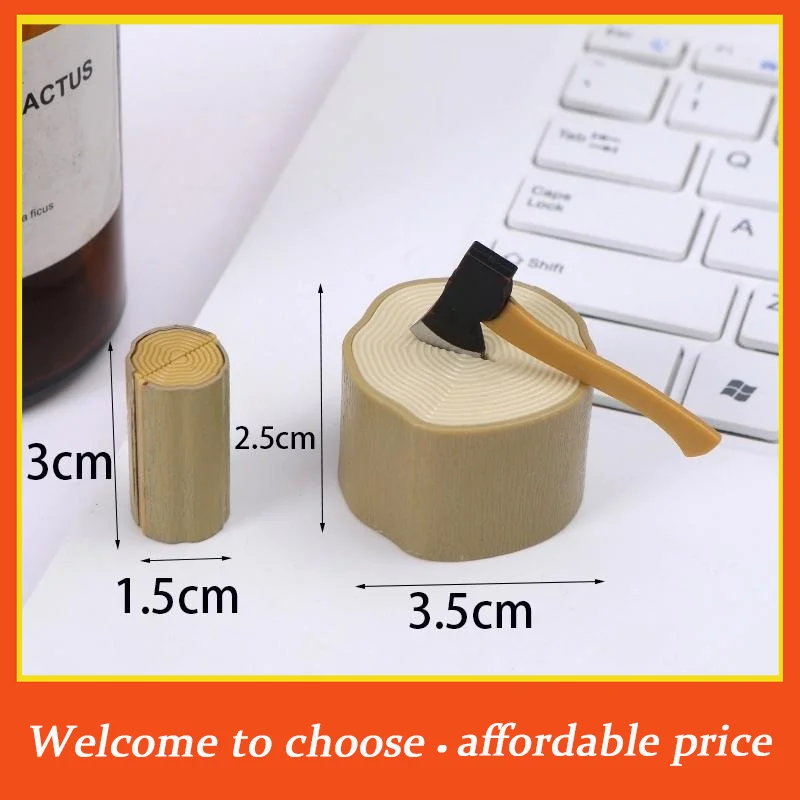

*1set Dollhouse Miniature Farm Decoration Toys Dolls House Scene Photo Props 1/12 Dollhouse Simulation Axe Wooden Stake Model