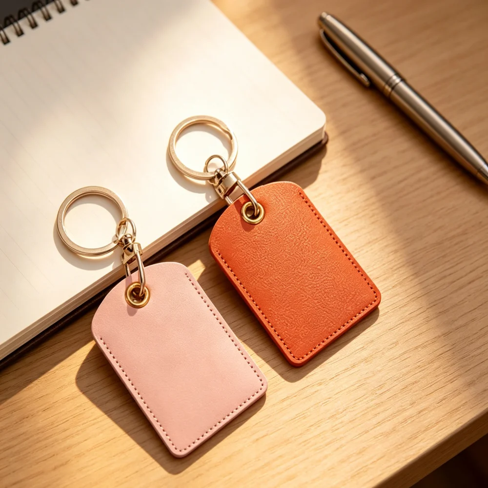Porte-cartes de contrôle d'accès en cuir et métal personnalisable, porte-clés tendance, étui de protection pour carte de proximité, cadeau