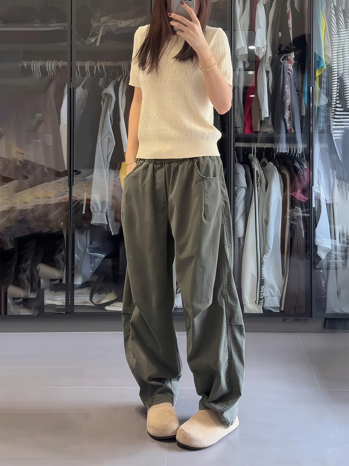 

American Retro Military een Work Pants Men Women Loose Trousers Autumn Folded Umbrella Soldier Straight Loose Knife Wide Le...