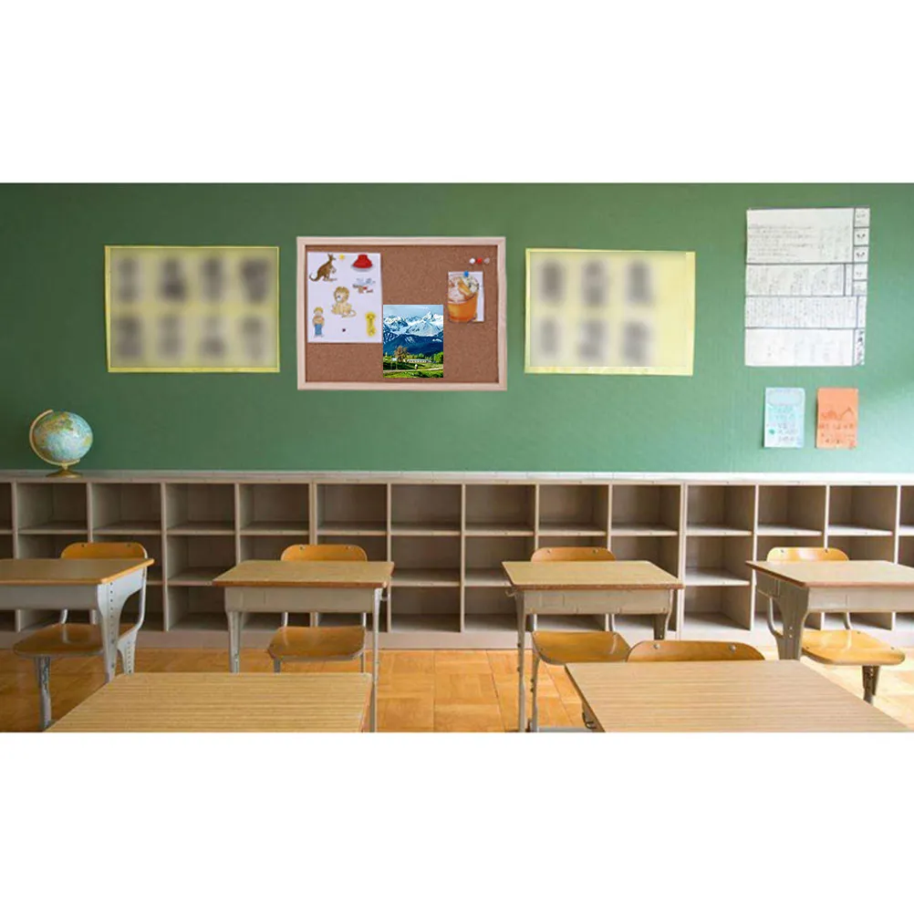 Office School Cork Board Natural Wood Bulletin Board Hanging 40x30cm Notice Message Photo Display Organization