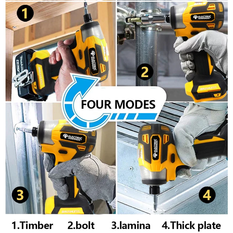 Imagem -05 - Deusa Elétrica com Motor Brushless Impact Driver sem Fio Parafuso de Madeira e Modo t Bateria Makita 18v 1800rpm 180nm