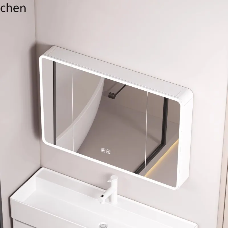 

PYH Bathroom Mirror Cabinet with Smart Lighting, Wall-Mounted Storage Cabinet with Vanity Mirror