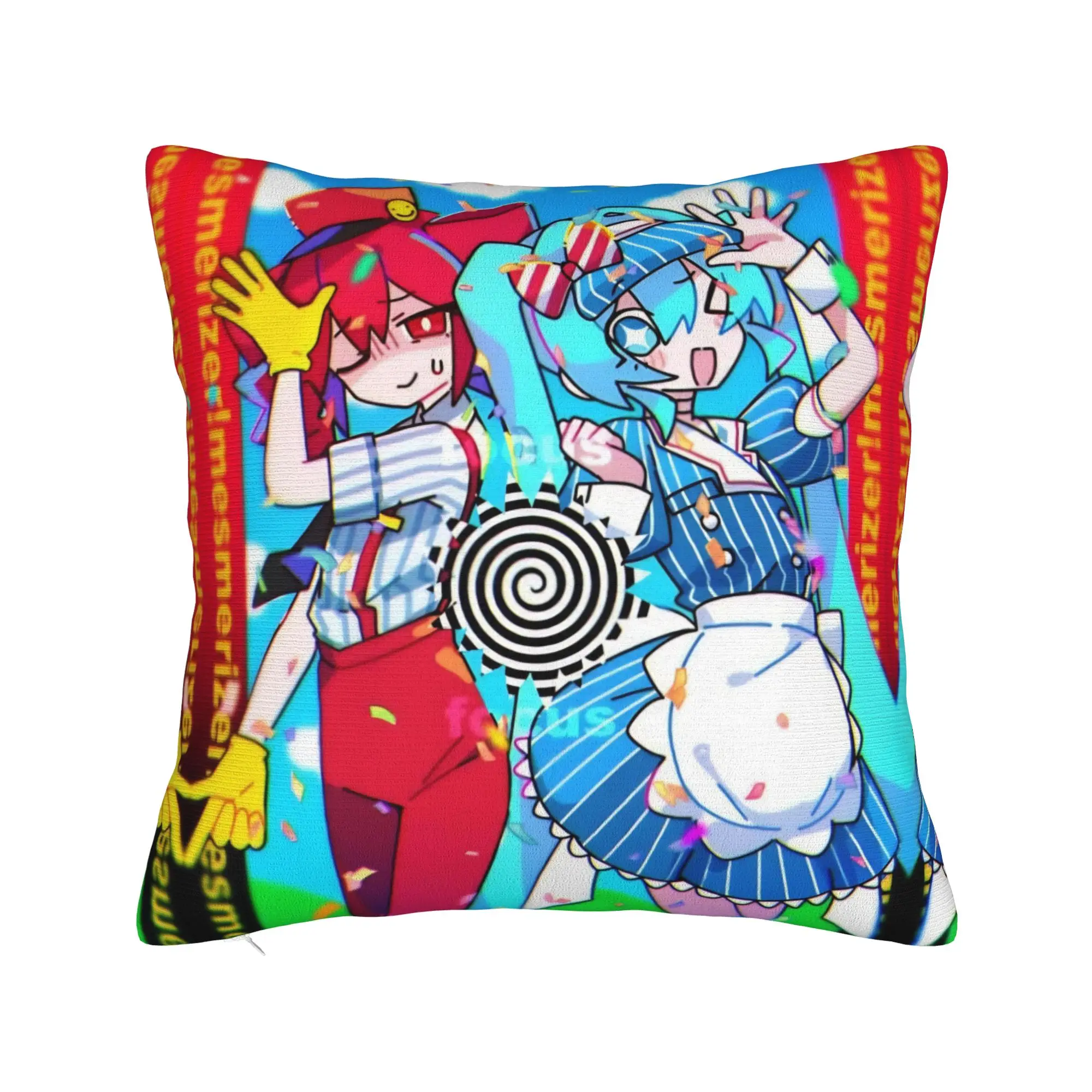 Mesmerizer Kasane Teto Square Pillow Cases Anime Cushion Cover Virtual Singer Fashion Polyester Decor Pillowcase for Bed 45x45cm