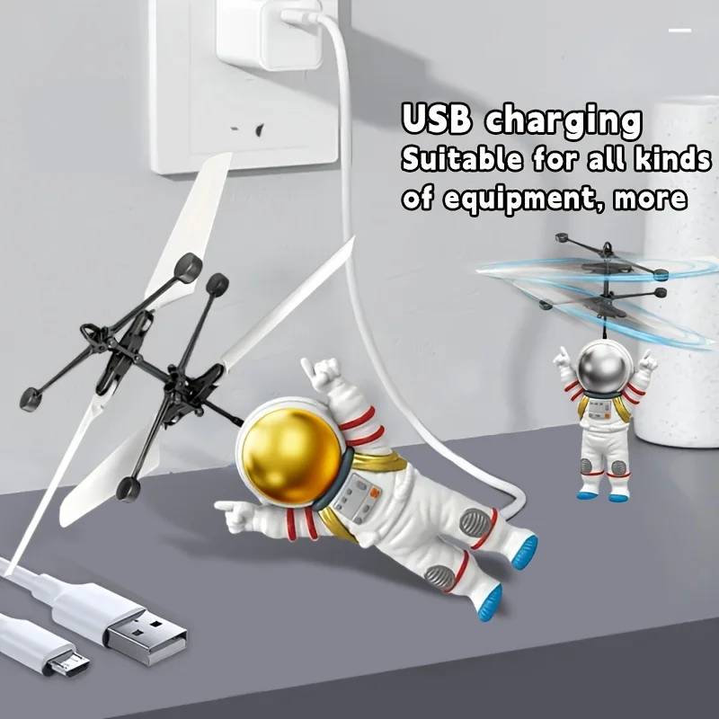 Astronaut automatisch inductievliegtuig, anti-botsing en slijtvaste start met één knop, gevoelige speelgoedhol voor het vermijden van obstakels