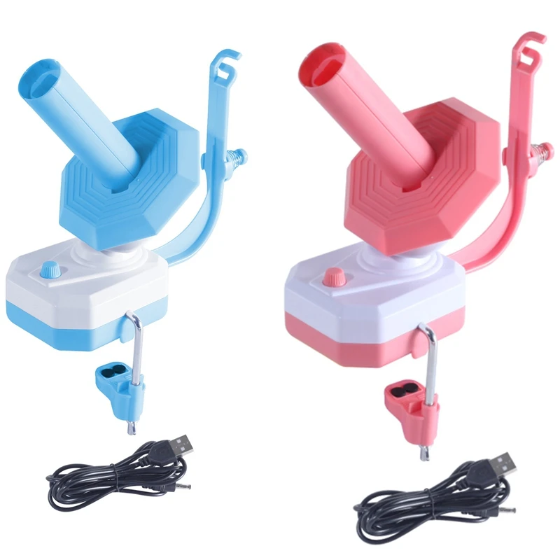 

Электрическая машина для намотки пряжи, автоматическая, простая в использовании, подарок для вязания крючком, розовая