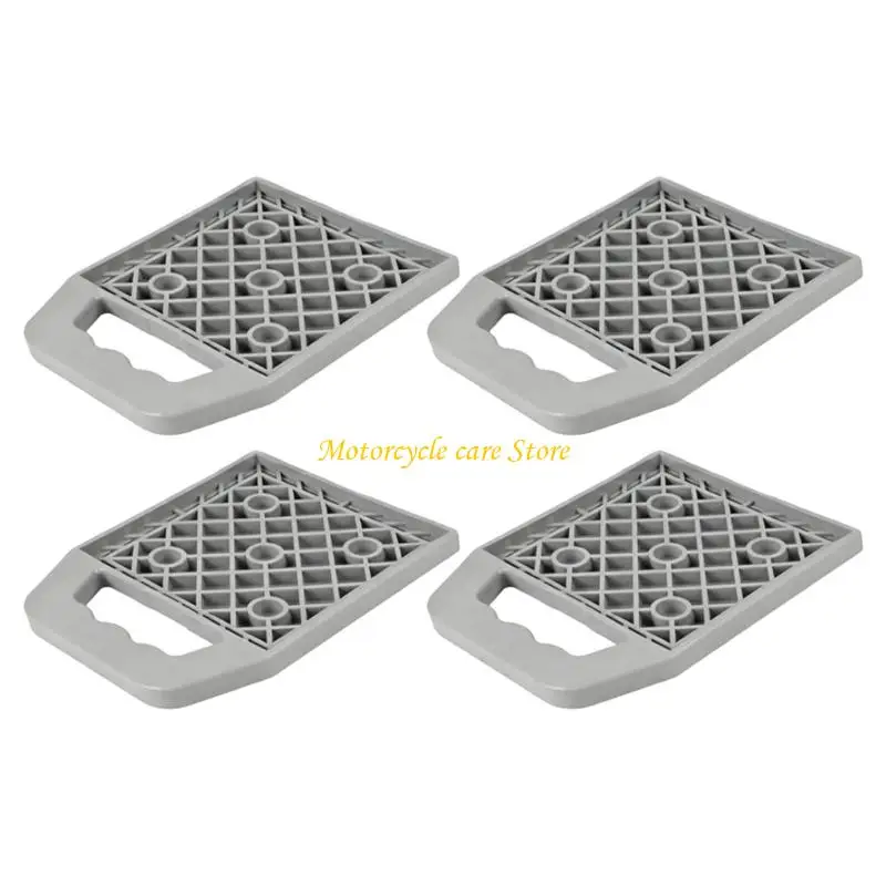 U75F 4pcs Rectangular Trailer Base Pads with Lattice Contact Area Set for Outdoor