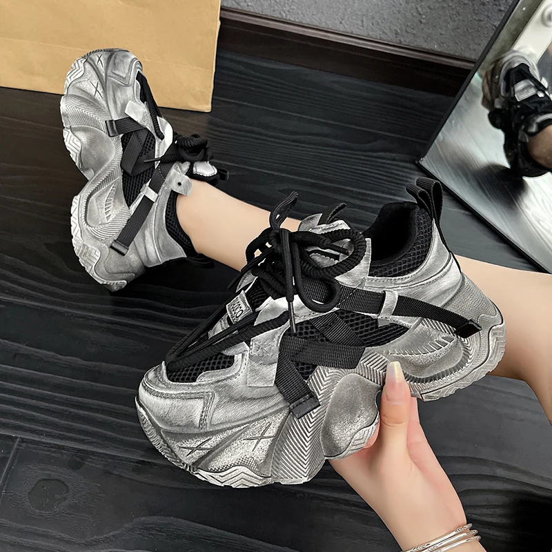 Womens Sneakers Tennis Female Shoes Platform Roses Trainers Mesh Black Casual Thick Sole 2024 Fashion Summer Leisure Sneakers Me