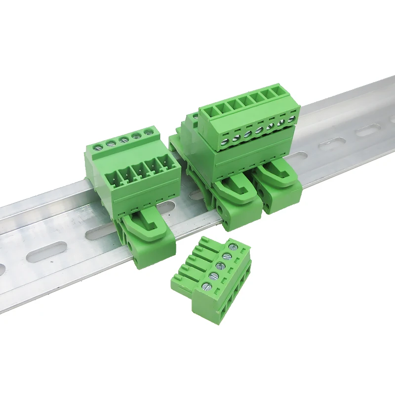 5sets HJXY 15EDG-UVK-3.81mm solder-free guide rails 35mm installation terminal docking socket 15EDGK plug set