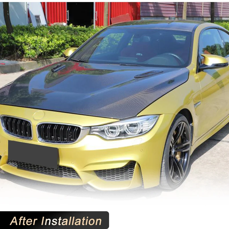 Universal Carbon Fiber Car Front Hood Bonnet Air Vents Trim for BMW F80 F82 F83 E46 E90 for Audi A3 A4 A5 S3 S4 S5 for Benz W205 - view 3