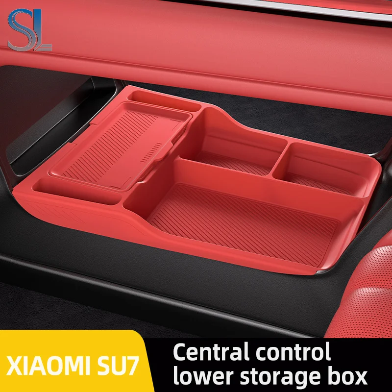 

For Xiaomi SU7 YU7 2024 2025 2026 Storage Box Center Armrest Hidden Box Cup Holder Organizer Interior Accessories