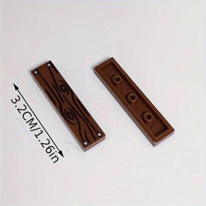 20 piezas MOC Compatible 2431 accesorios de escena de bloques de construcción de partículas pequeñas, grano de madera plano 1x4 con accesorios de impresión de uñas