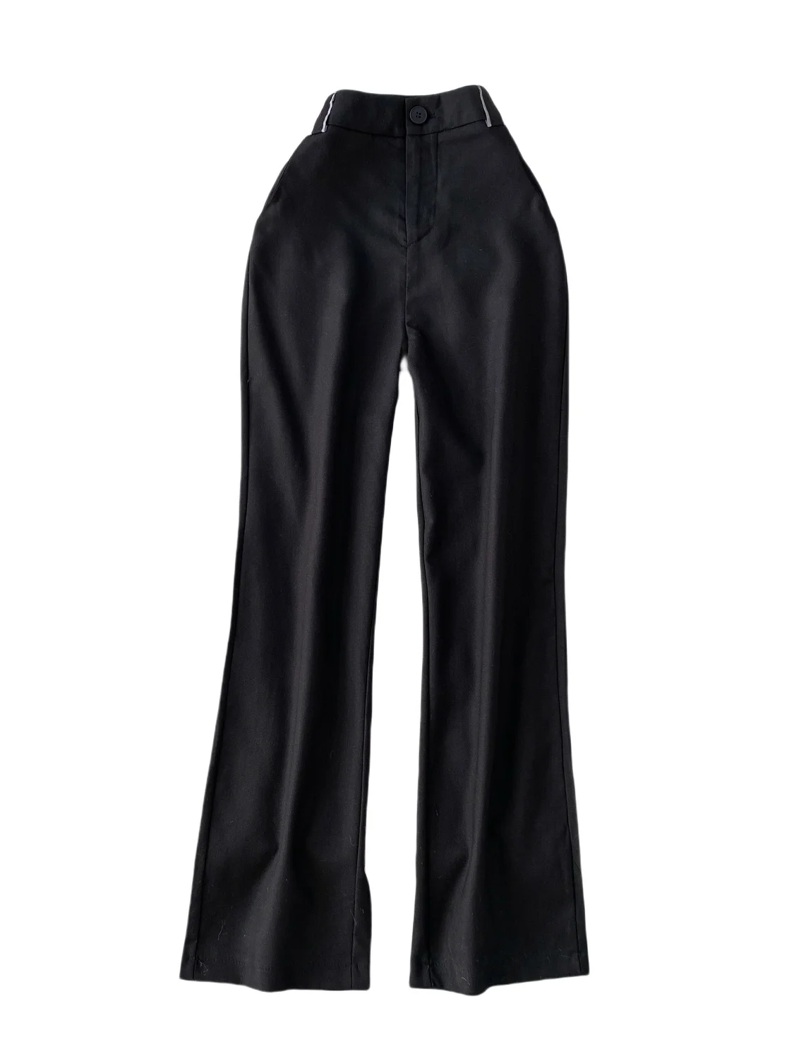 بدلة دينم بيضاء سراويل واسعة الساق للسيدات موضة عالية الخصر للتخسيس سراويل طويلة مايكرو حارة نمط التنقل النسخة الكورية