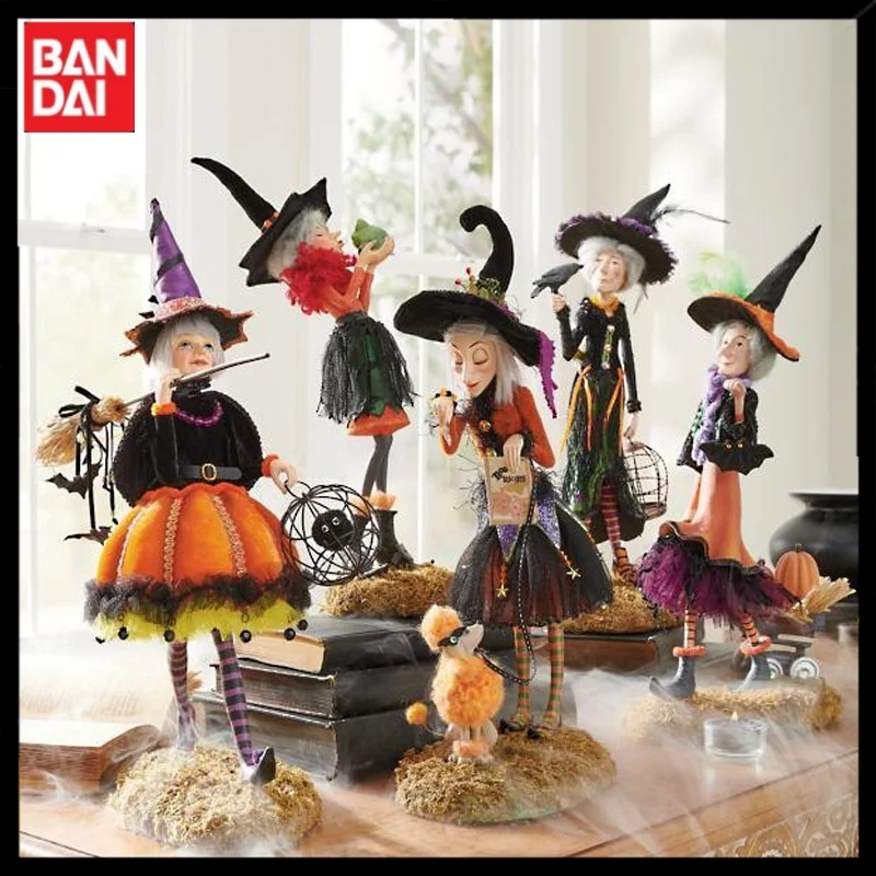 17cm Halloween Resin Witch Doll Model Outdoor Festival Atmosphere Computer Desktop Decorative Ornaments Ghost Holiday Gift