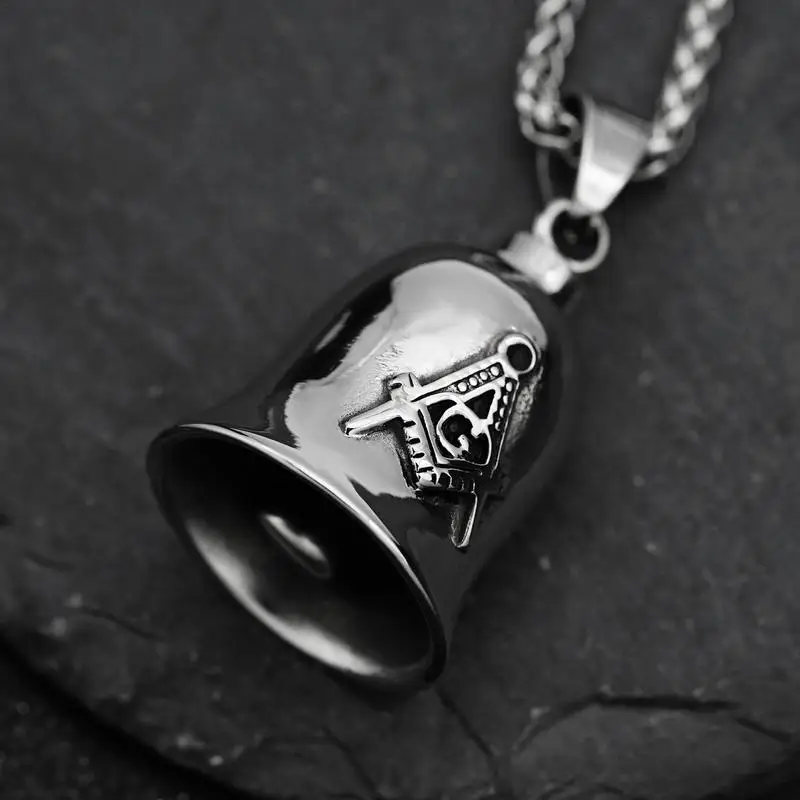 Punk Vintage Motorcycle Bell Pendant Necklace Men\'s Personalizeds Biker Rock Party Exorcist Jewelry Riding Bell