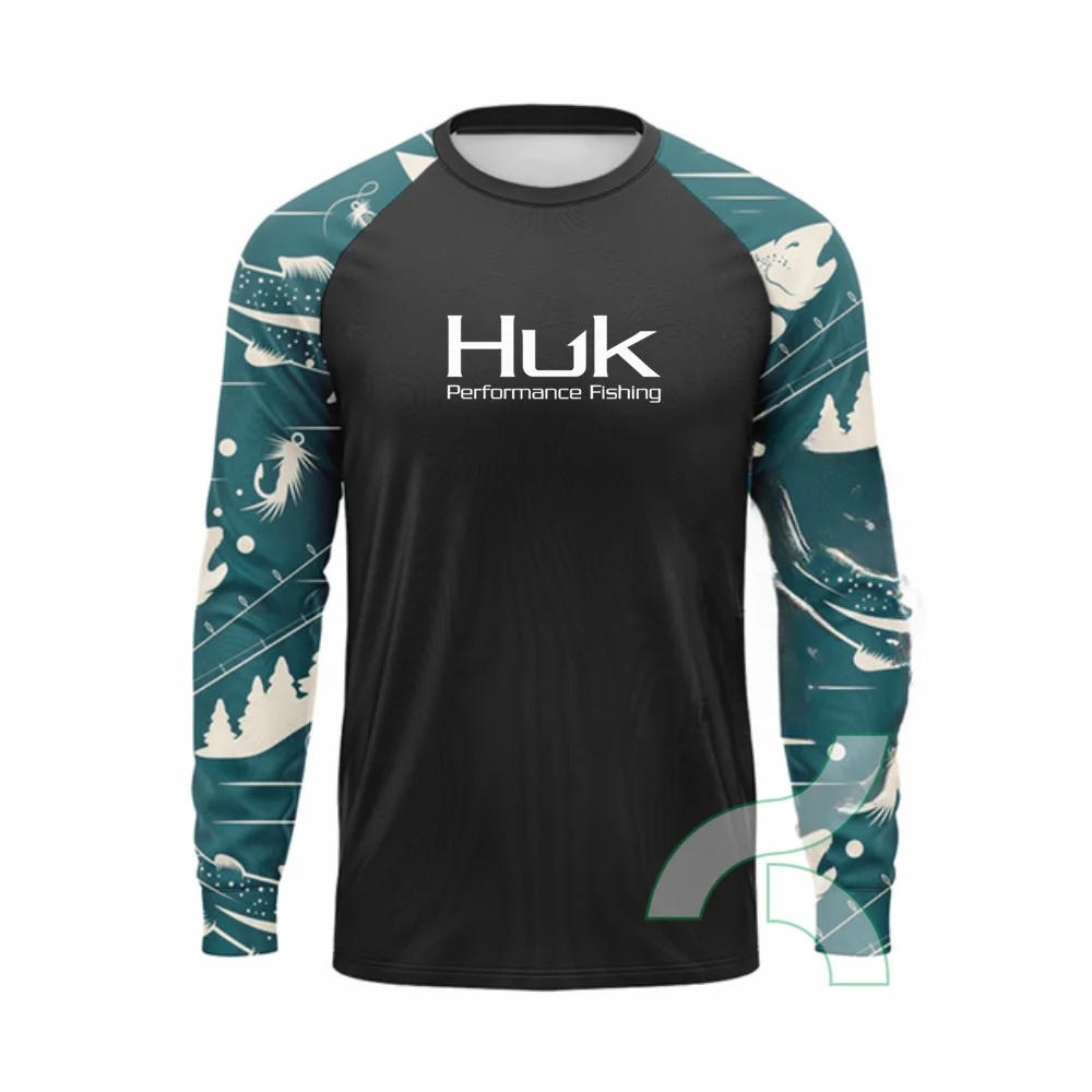 Huk Angel hemd bis 50 Langarm T-Shirt Männer Outdoor Sonnenschutz Angel kleidung Ropa de Pesca atmungsaktives Anti-UV-Trikot