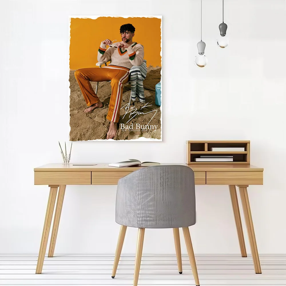 Bad Bunny 'Un Verano Sin Ti' Album Art Printed Canvas Wall Art Customizable Paintings Poster Perfect Gift for Decor Living Room