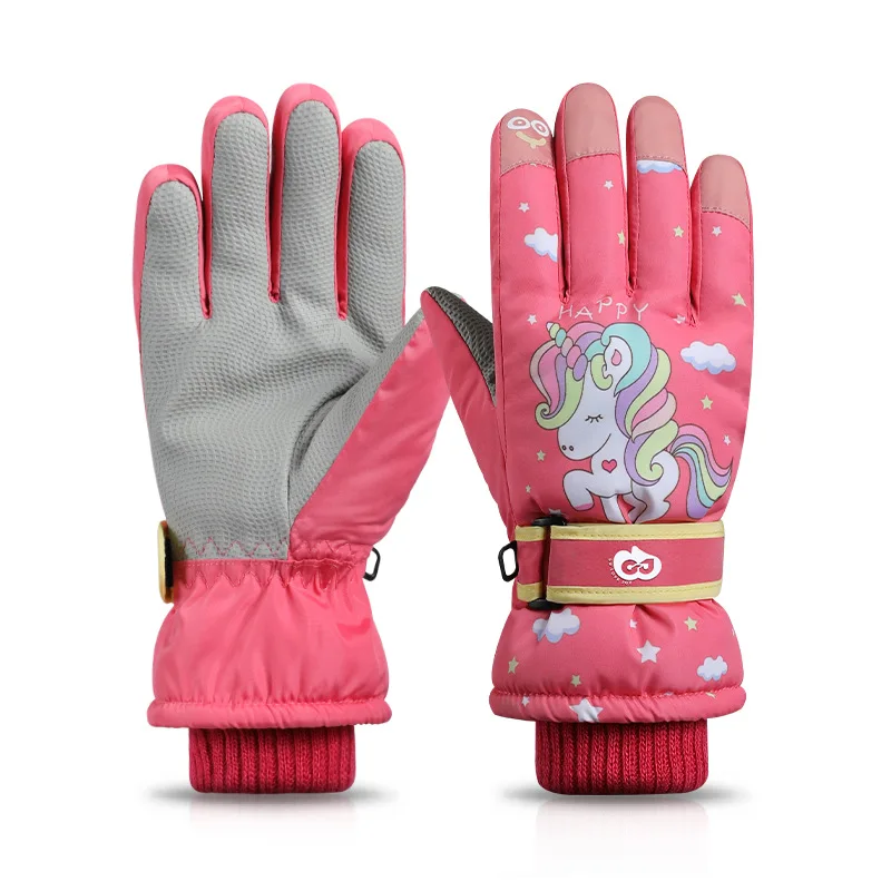 Guanti caldi antiscivolo per bambini Guanti sportivi da snowboard invernali resistenti all'usura resistenti all'acqua per bambini Giochi sulla neve Sci Ciclismo