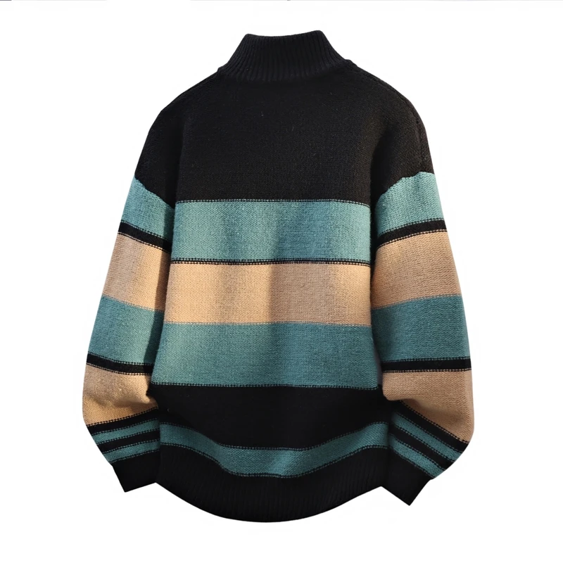 Luxus Herren neue Herbst Winter lange Ärmel Strickpullover Stehkragen Knopf Jacquard warm halten Pullover Mode Freizeit Trend Tops