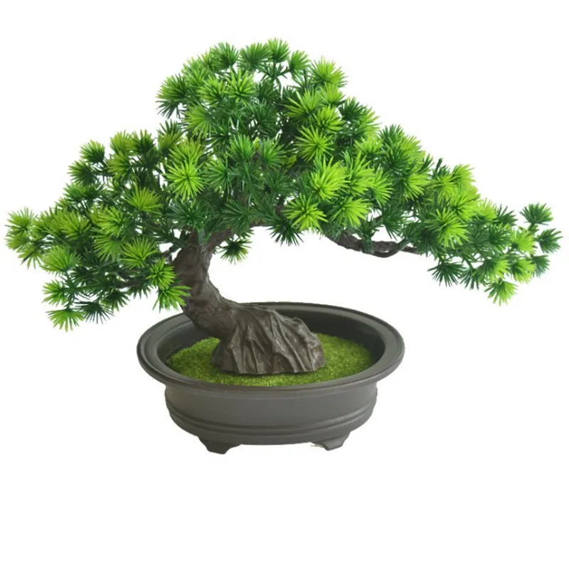 Simulated plant potted interior decoration, artificial flowers, pine trees, home decor, living room, green plants