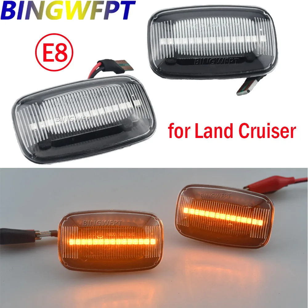 Car-styling Turn Signal Light For Toyota Landcruiser 70 80 100 Series 1998-2007 Dynamic Amber LED Side Marker Sequential Blinker