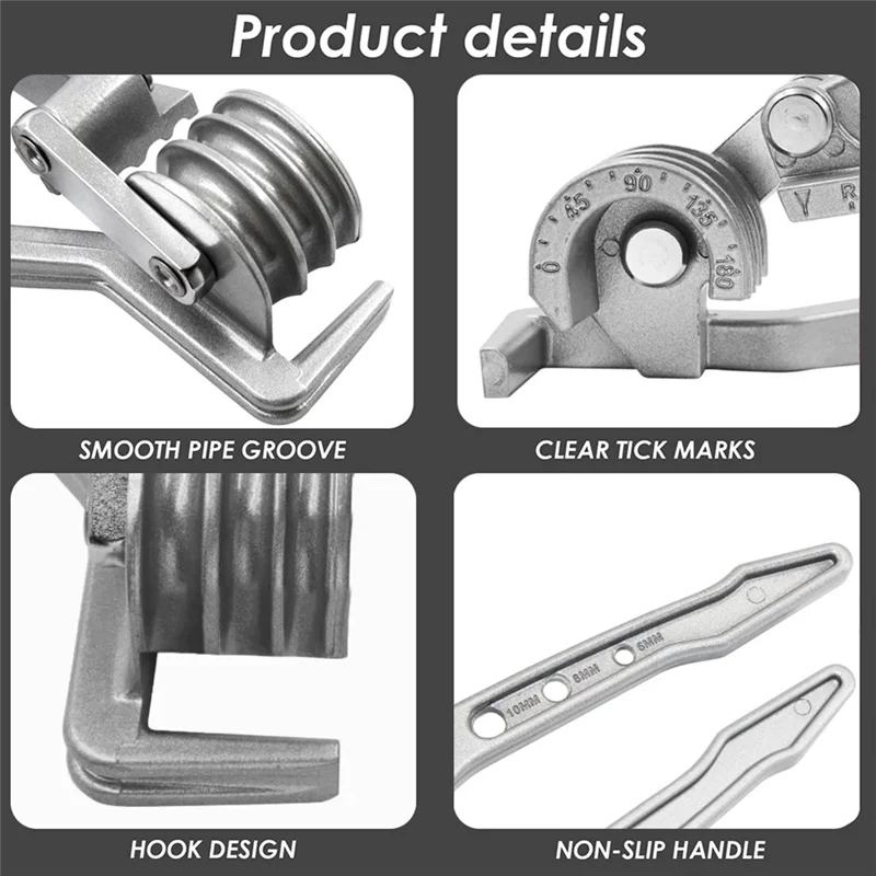AA19 180 °   Rohrbieger 3In1 Manuelles Rohrbiegewerkzeug für Kupferrohr/Aluminiumrohr/dünnes Edelstahlrohr