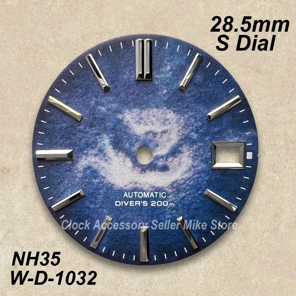 

28.5mm S Logo NH35 Dial For NH35/NH36/4R/7S Movement Colorful 3D Printing High-Quality Red/Blue Watch Modification Accessories