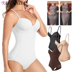 Women Body Shaper White Bodysuits Full Shapewear Built-In Bra Camisole Tops Sexy Tummy Control Slim Lingerie With Underwire Cup