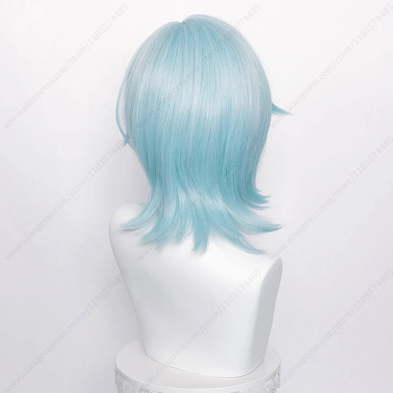 Eula Cosplay Wig 48cm Long Mixed Color Hair Heat Resistant Synthetic Wigs