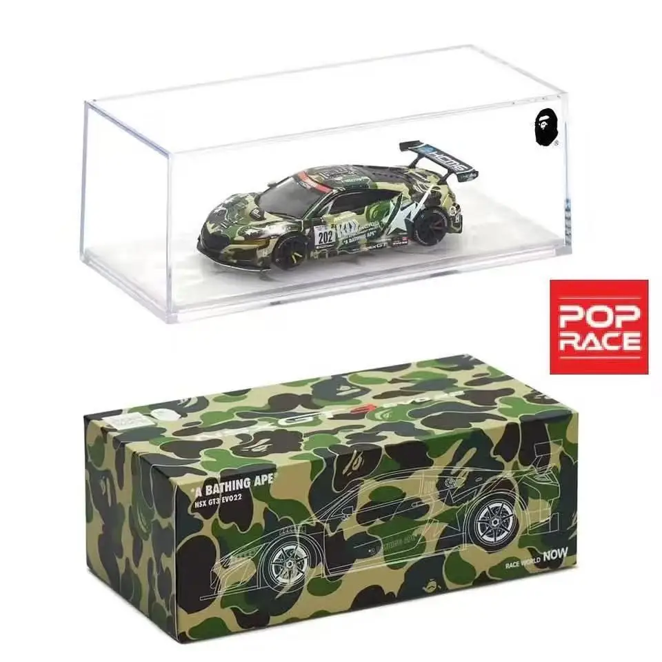 POPRACE/BAPE Joint 1:64 Honda Acura NSX GT3 Simulation Alloy Car Model Collection Ornament