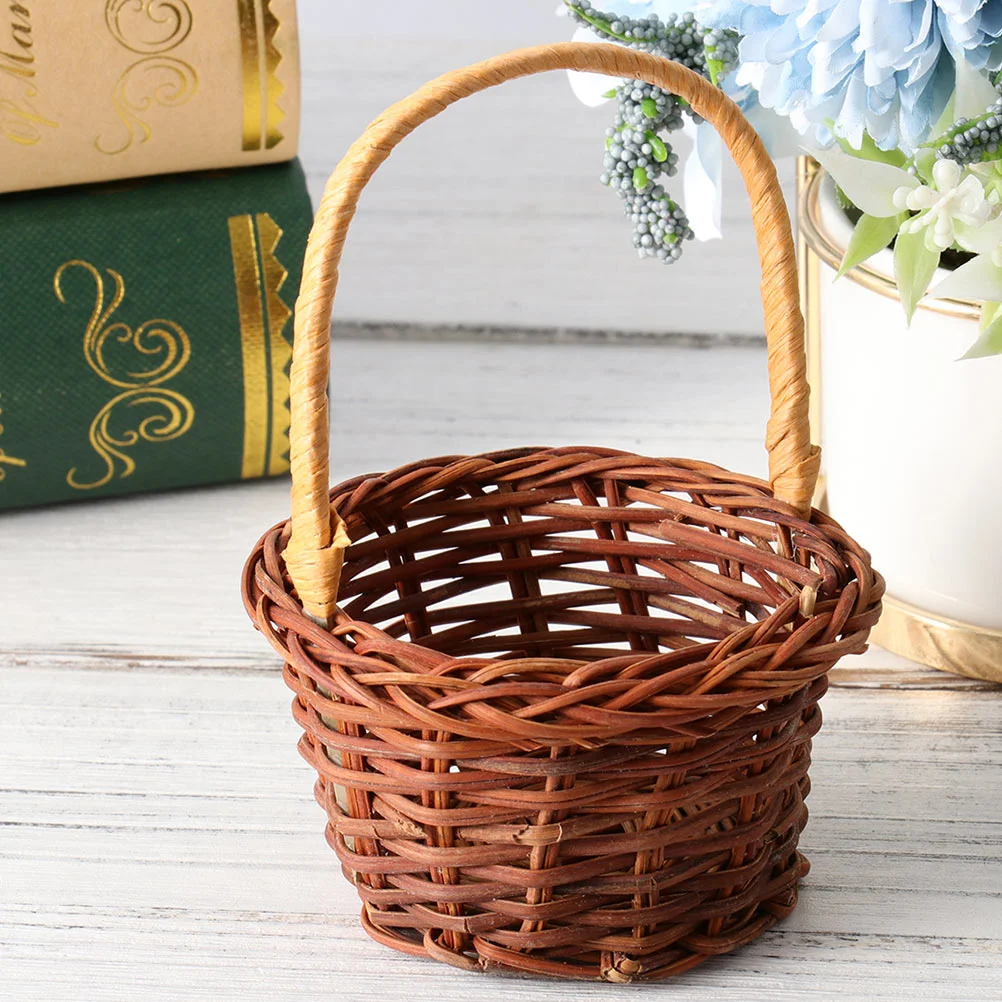 Berry Basket Hand Money Retro Decor Mini House Rattan Kids Baskets Child Home Accessories