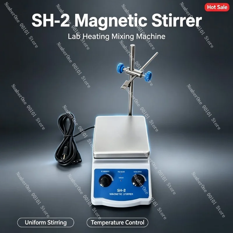 SH-2 Magnetic Stirrer With Heating Function Infinite Speed Control US UK AU EU Plug Laboratory Stirring Equipment