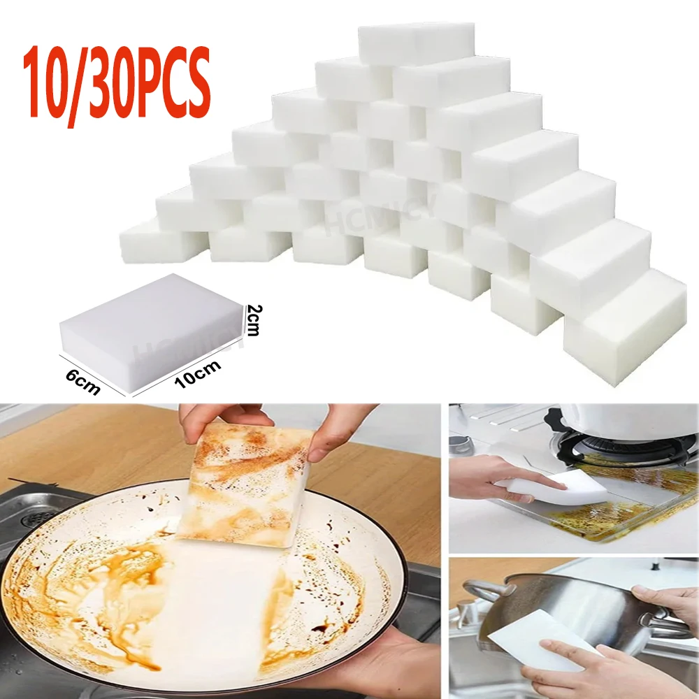 

10/30 pcs Melamine Sponge Magic Sponge Eraser Eraser Cleaner White Cleaning Sponges for Kitchen Bathroom Cleaning Tools