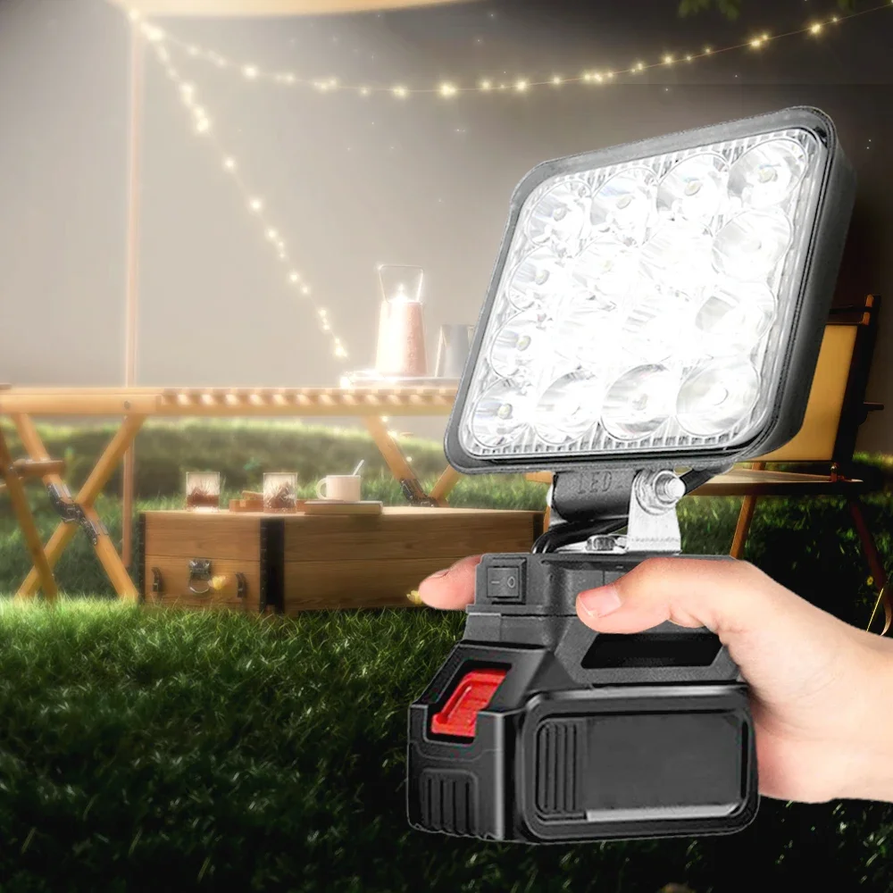 LED Portable Work Light Spotlights Cordless Outdoor Camping Fishing Handheld Emergency Site Lighting Compatible Makita Battery