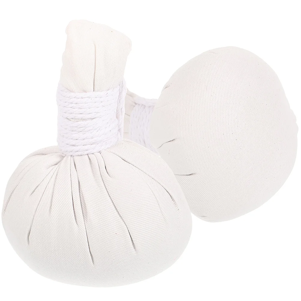 

2 Pcs Chinese Herbal Balls Cotton Package Spa Massage Tools Hot Compress Therapy Moxibustion Pain Relief Bath Balls