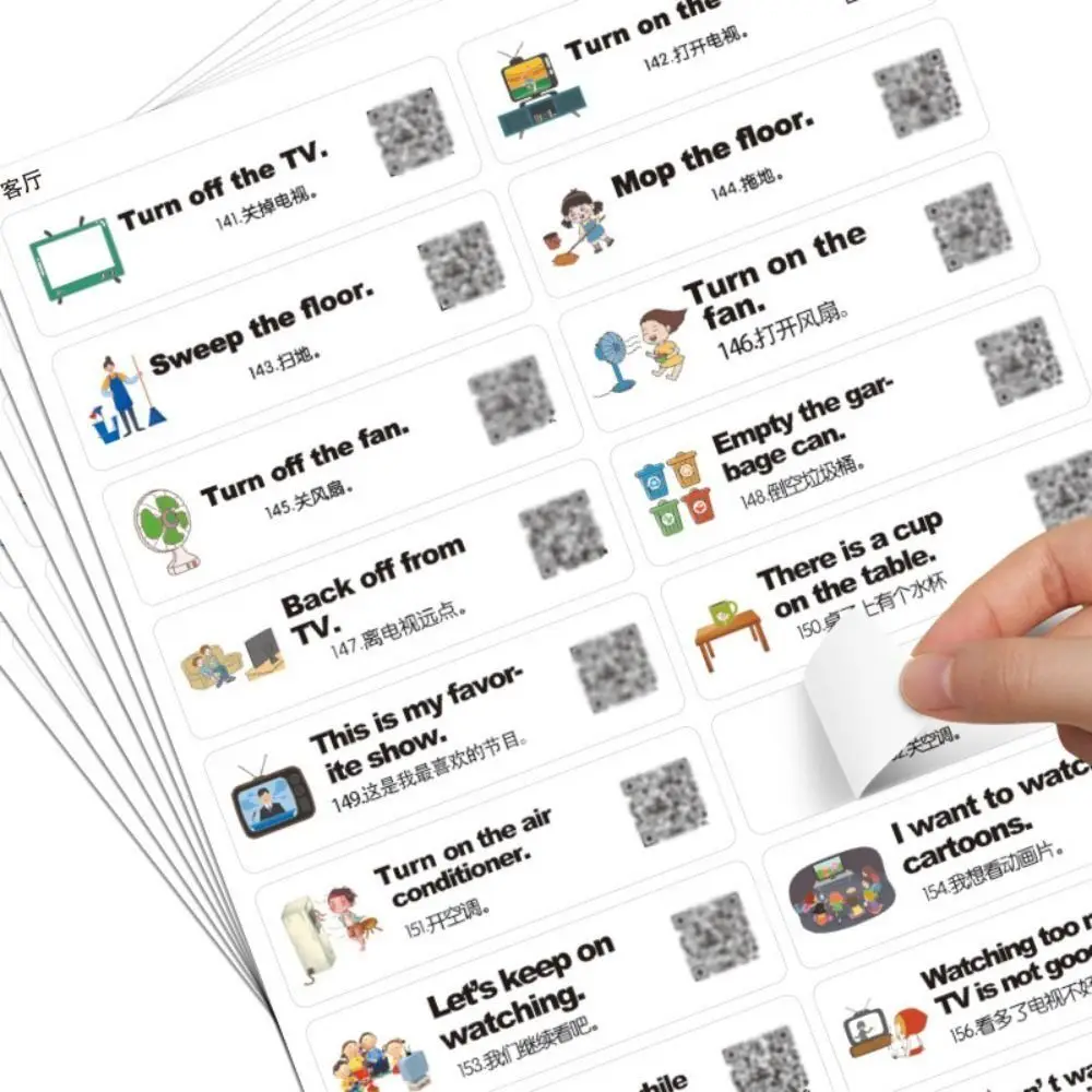 Life Scene Stickers Spoken English Stickers Labeling Stickers Enlightening English Words Sentences Sticker Adhensive