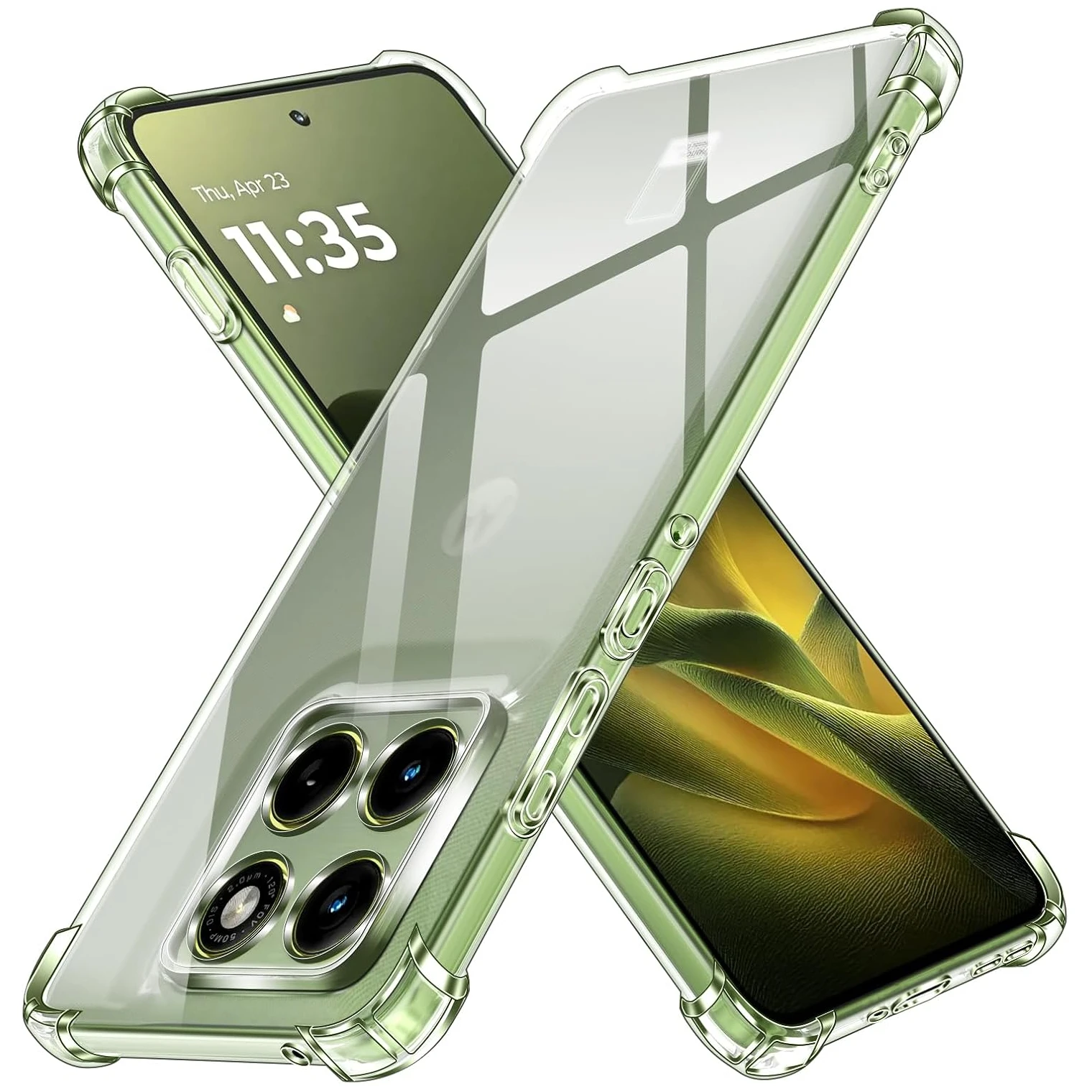 

Прозрачный чехол из ТПУ для Motorola Moto Edge 70, защитный чехол с четырьмя углами, противоударный бампер, чехол Fundas