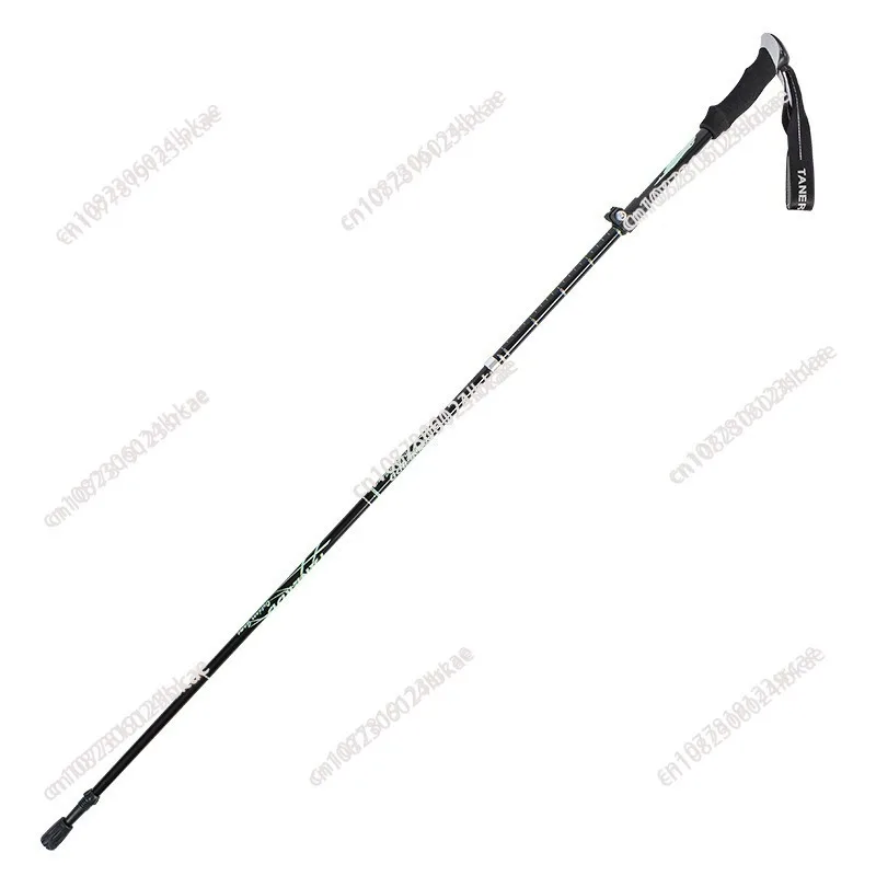 Mountaineering pole Aluminum alloy folding ultra-light ultra-short retractable outdoor   5 sections