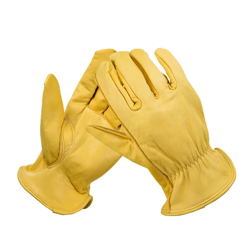 Leather Work Gloves Working Welding Safety Protective Gloves for Motorcycle Wood Cutting Construction Driving Garden 5002