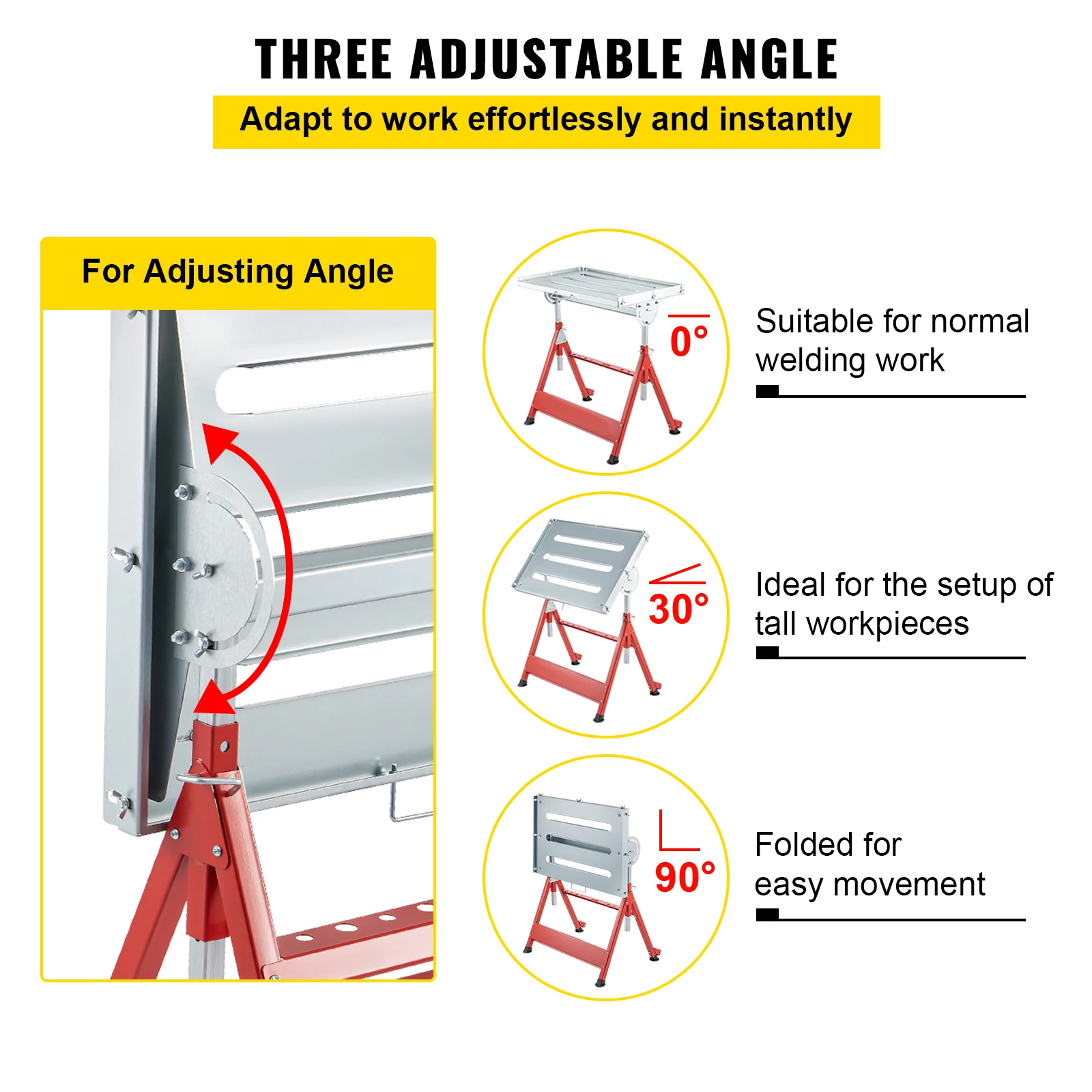 VEVOR Tavolo Modularo per La Saldatura Professionale Zincato in Acciaio al Carbonio 30x20in 31x23in 36x24in 0,08 Pollici Tavolo per Saldatura181kg Tavolo di Lavoro Banco per Saldatura e di Montaggio