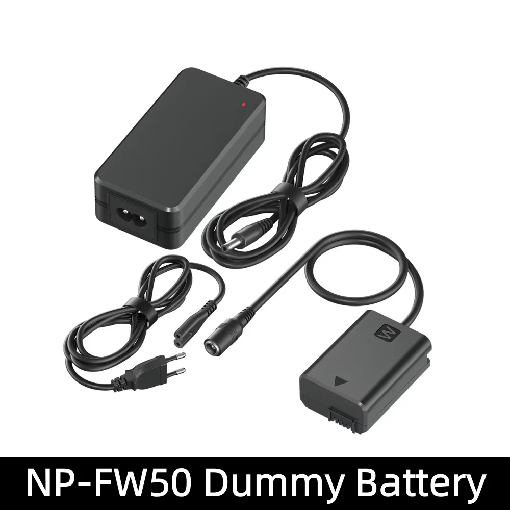 PALO NP-FW50 Dummy Battery Kit NP FW50  AC Power Adapter for Sony Alpha A5100 A6000 A6100 A6300 A6400 A6500 ZV-E10 A7 NEX5 NEX7