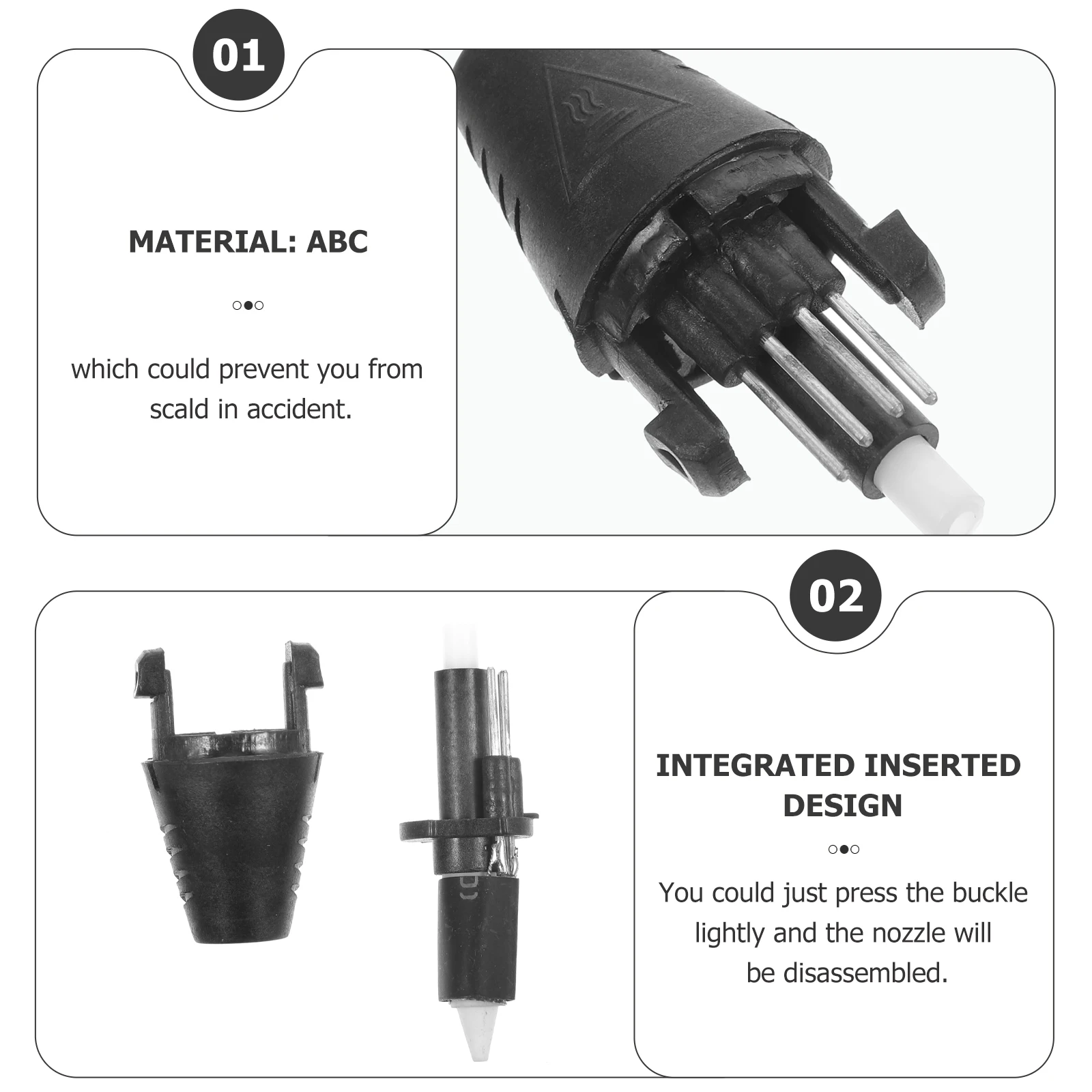

3D Printing Pen Head Nozzle Replacement Parts for ABS 1 75mm Easy Install Lower Temperature Safety Design Non Metal