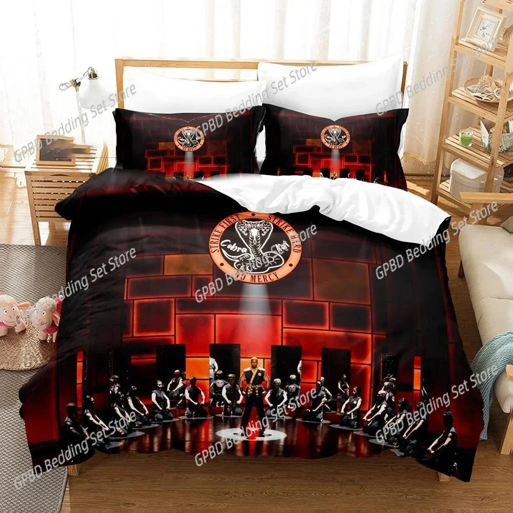 3D Print Cobra Kai Karate Bedding Set Duvet Cover Bed Set Quilt Cover Pillowcase Comforter king Queen Size Boys Adult Bedding