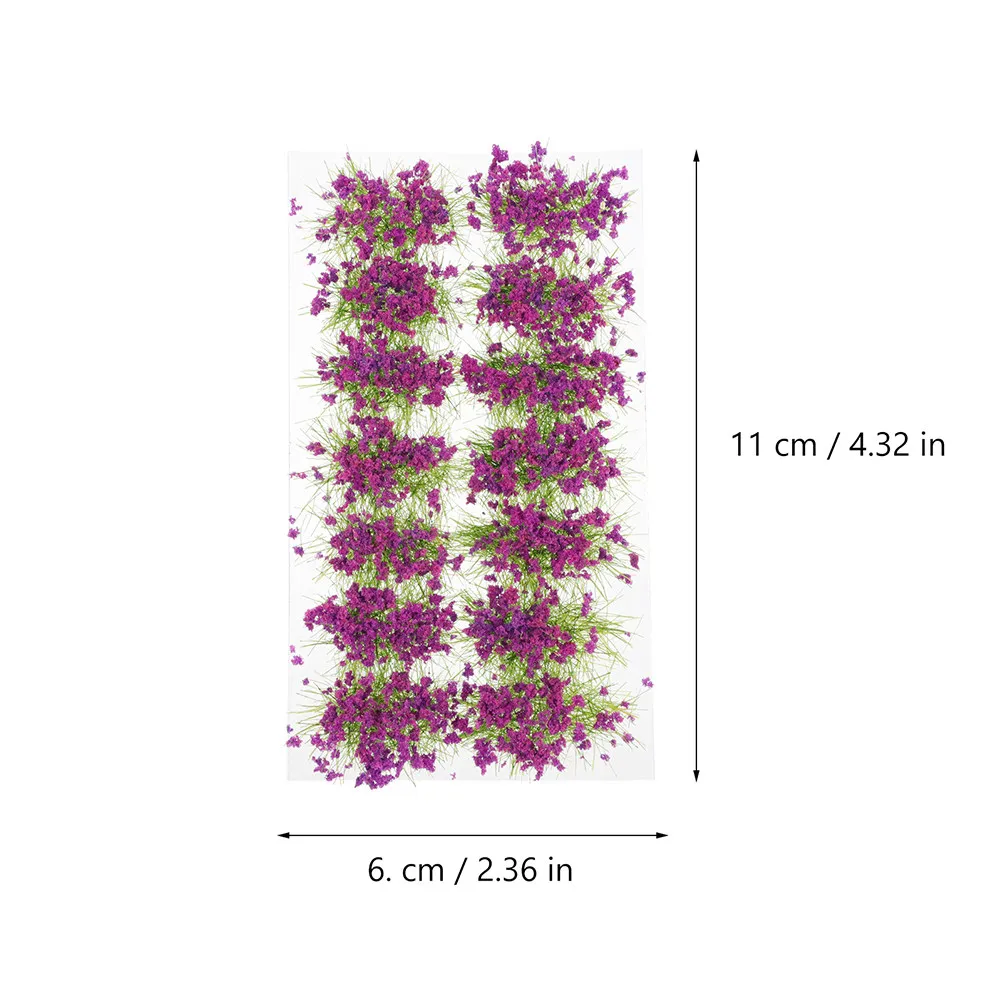 Mini Flower Cluster Set Resin Simulation Grass Tuft Decor for Miniature Landscape DIY Terrarium Train Layout Hill Mountain Scene