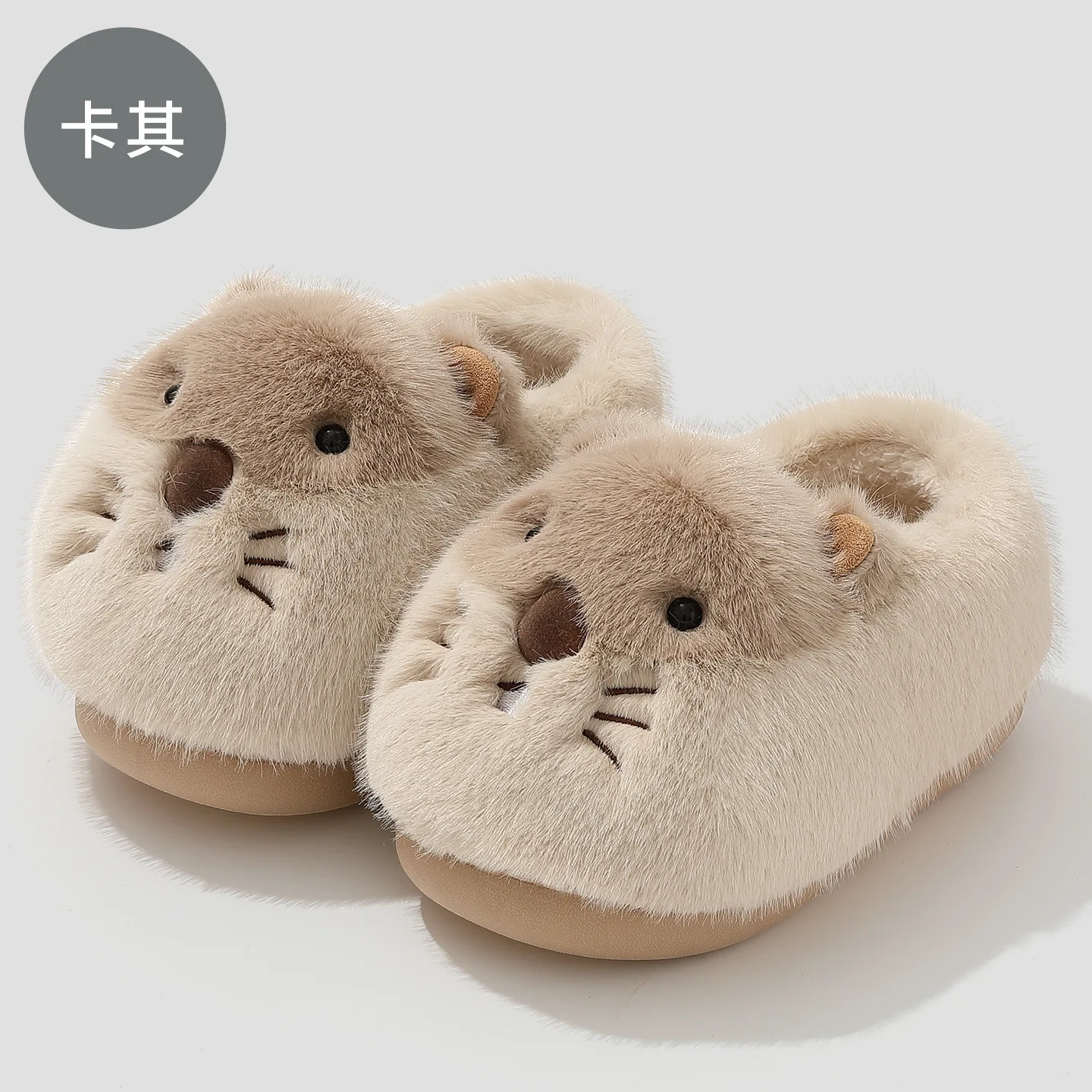 รองเท้าแตะการ์ตูนน่ารักสำหรับฤดูหนาว  แบบหนานุ่ม อุ่นสบาย ใส่ในบ้าน พื้นหนา สำหรับผู้หญิงและผู้ชาย