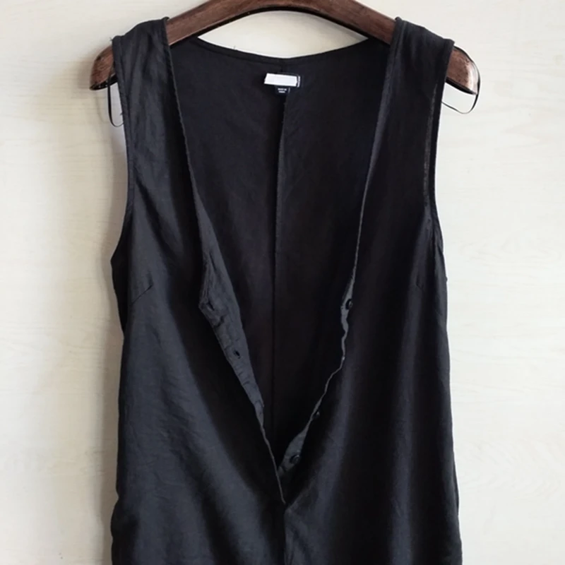 Casual Lin Rer Letnie Cienkie Spodnie z Dekoltem w Serek, Wyszczuplające, Luźne, Uniwersalne, z Średnim Stanem