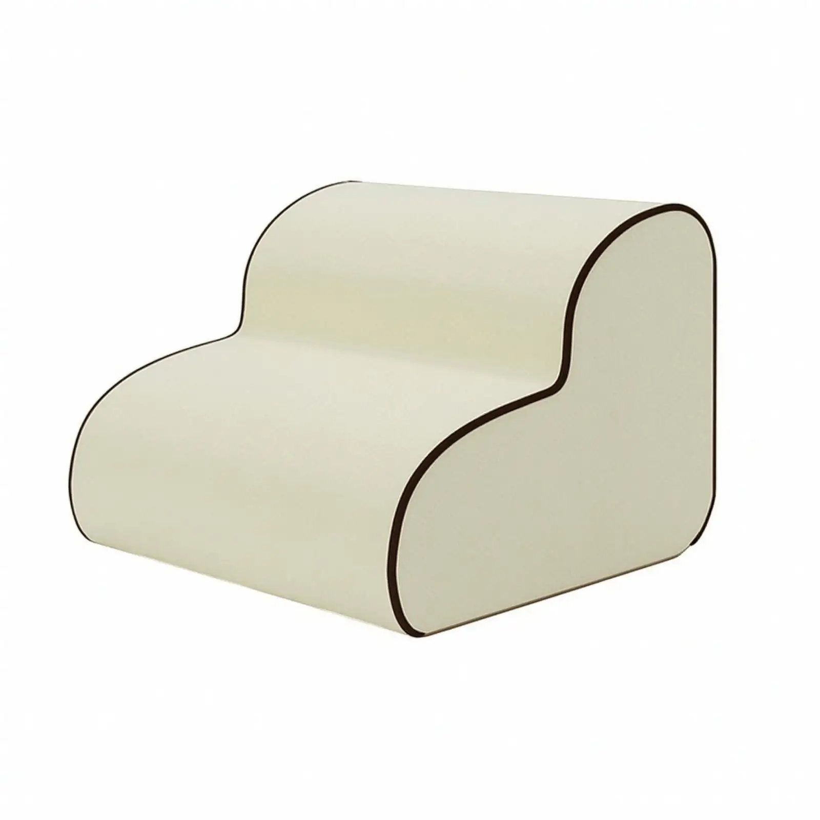 Stable 2-Step Pet Stair | Waterproof Leather-Like Exterior, Gentle 37-Degree Slope, for High Bed