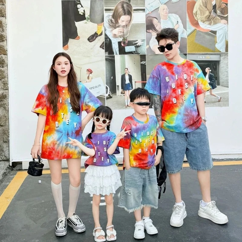 Baby Romper Father Mother and Son Daughter Parent-child Clothes Summe 2025 Family Funny Short Sleeve T Shirt Kids Matching Tees
