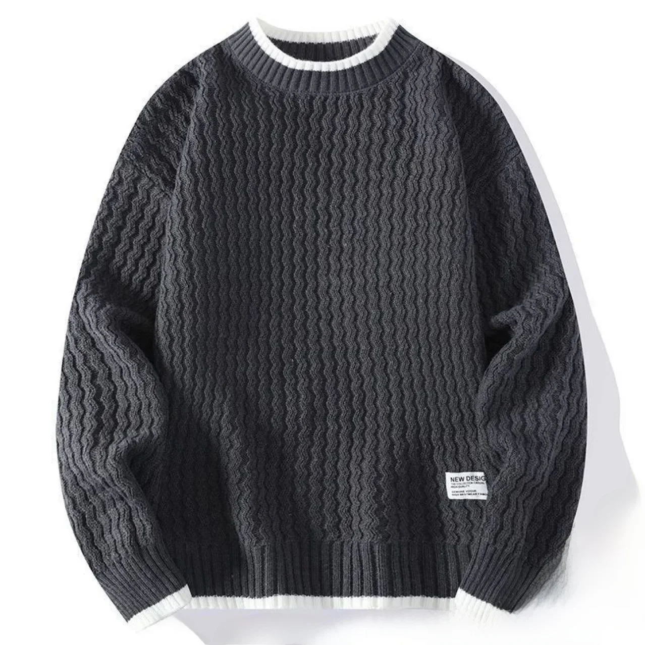 

Женский осенне-зимний вязаный свитер с круглым вырезом, свободный, теплый, из волокна Coolmax, модная зимняя одежда для женщин