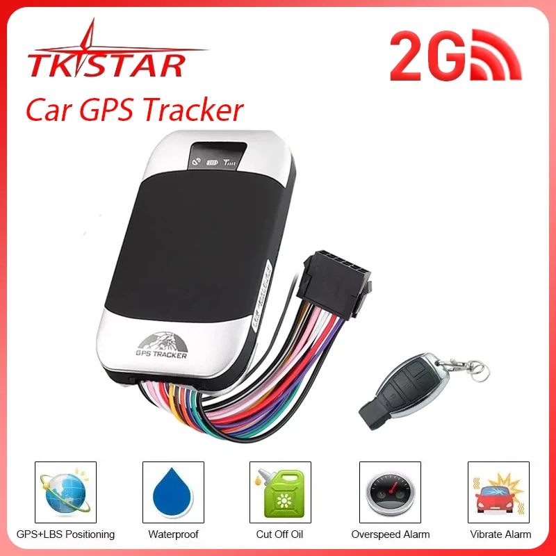 

TK303G 2G Car GPS Tracker Real-Time Vehicle Locator with Remote Control And SOS Function Motorcycle GSM Tracking Device