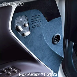 For Avatr 11 2023 Door Seat Adjustment Panel Air Outlet Suede Protective Sticker Alcantara Interior Accessories